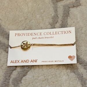 Alex and Ani Providence Collection Gold Pull Chain Bracelet, Sand Dollar, NWT